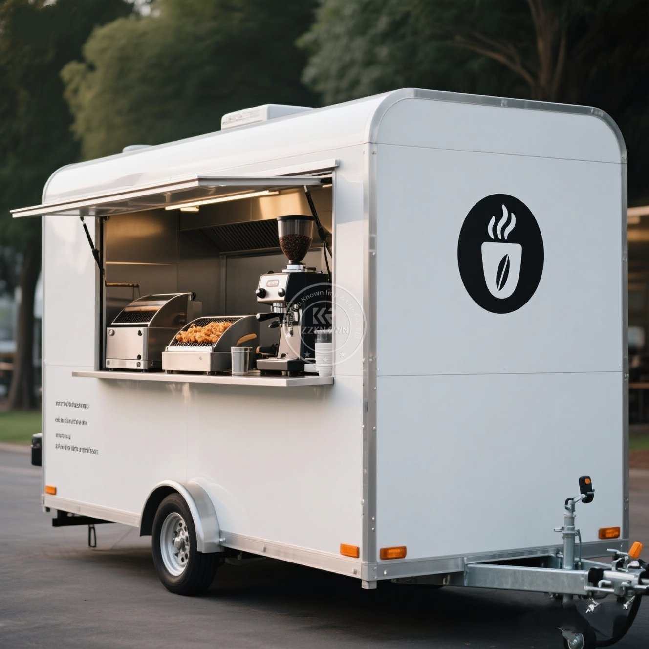 Coffee Van Equipment - Grande van de café personalizada, reboques