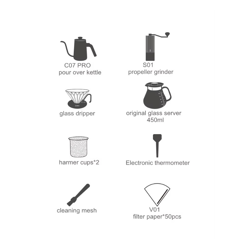 Conjunto de equipamentos de ca - Coffee Equipment Gift Set avaliação e preço